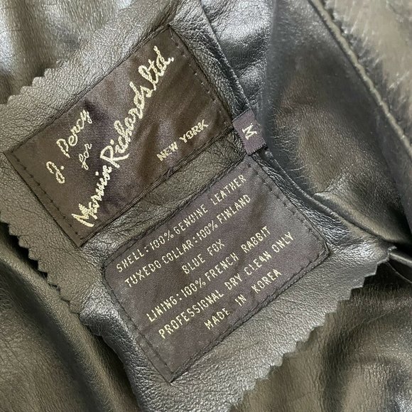 J. Percy for Marvin Richards LONG Duster Leather Jacket Fox Fur Lined Jacket M - Picture 9 of 11